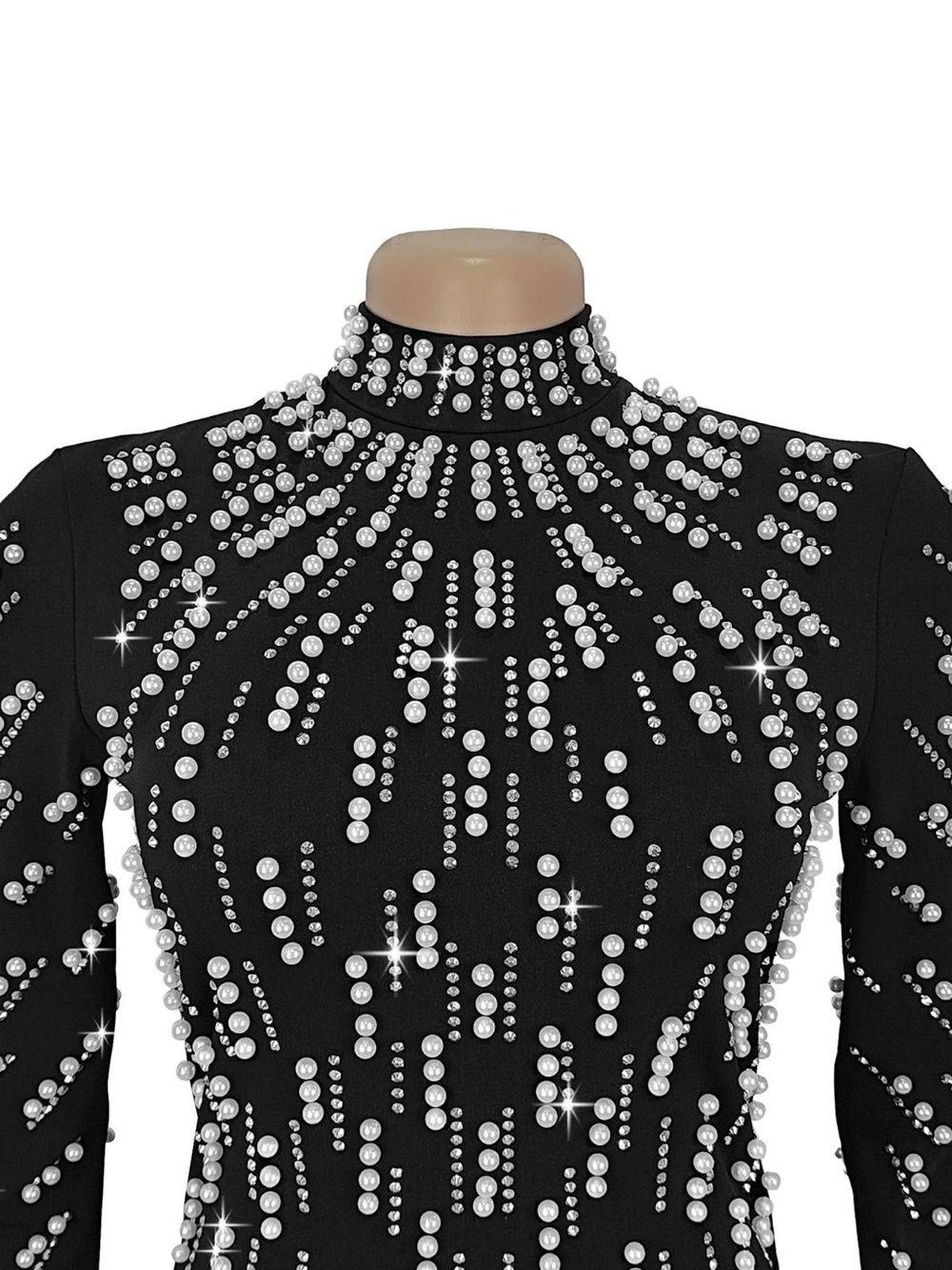 Pearl Detail Mock Neck Maxi Dress - Picture 8 of 9